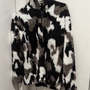 Eddie Bauer Black and White Fleece Jacket